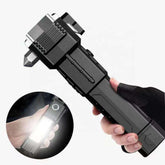 High-Power LED Torch Light – Rechargeable Flashlight with Tactical Hammer & Power Bank With Box, Random color