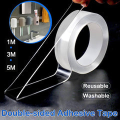 ( ( Buy 1 Get 1 Free ) ) Nano Tape Double Sided Tape Self Adhesive Nano Tape for Kitchen Walls Photos Posters Fixing Balloon Home Office - 3 Meter